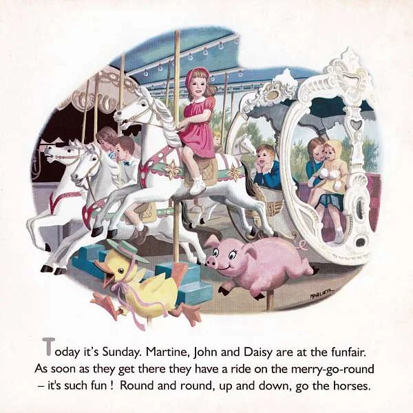 繪本故事開頭的遊樂園場景就是旋轉木馬音樂盒概念來源