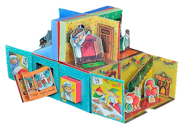 聖誕倒數魔術方塊立體書:藏在魔術方塊裡的袖珍娃娃屋